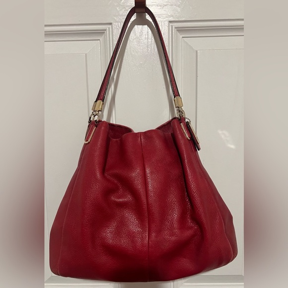 Coach Handbags - VTG Coach Purse Madison Phoebe Red Pebbled Leather Hobo Shoulder Bag Large Y2K